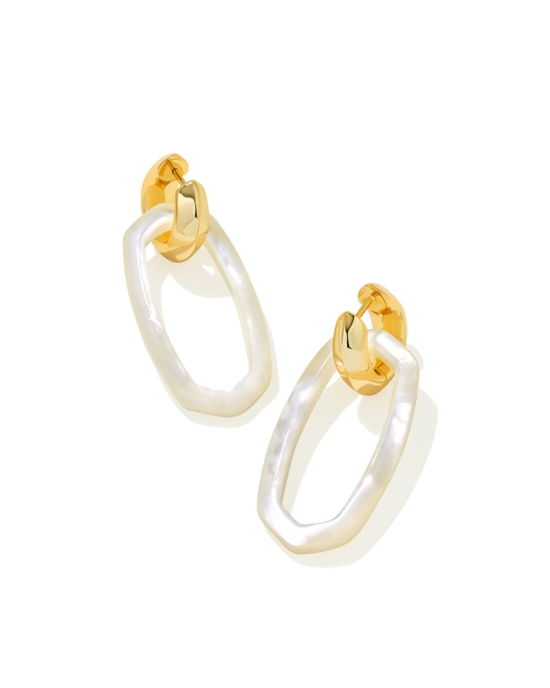 DANIELLE LINK EARRINGS GOLD IVORY MOTHER OF PEARL