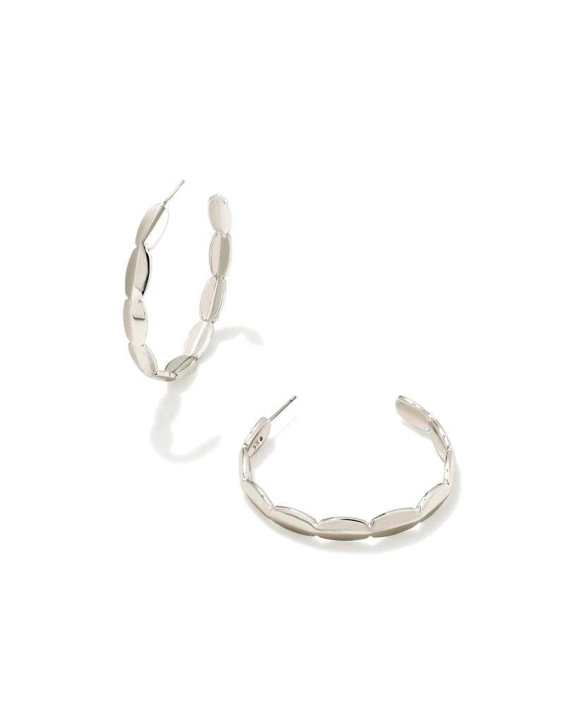 BROOKE HOOP EARRINGS RHODIUM METAL