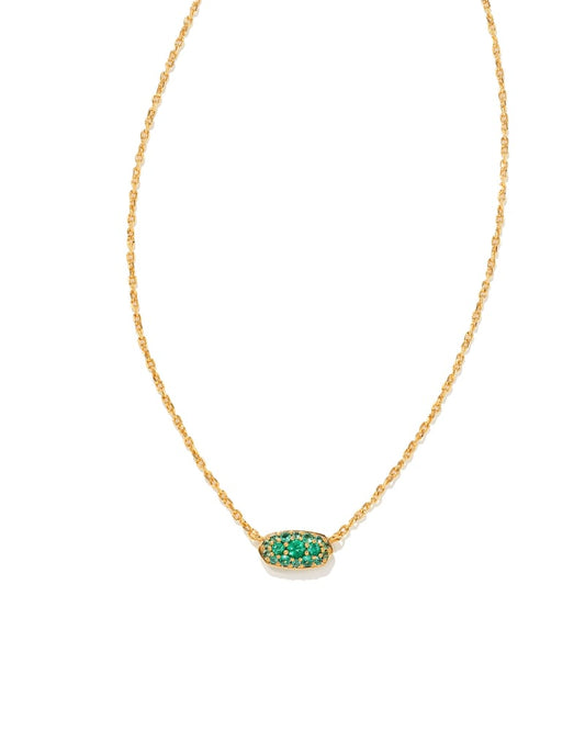 Grayson Crystal Gold Emerald Necklace