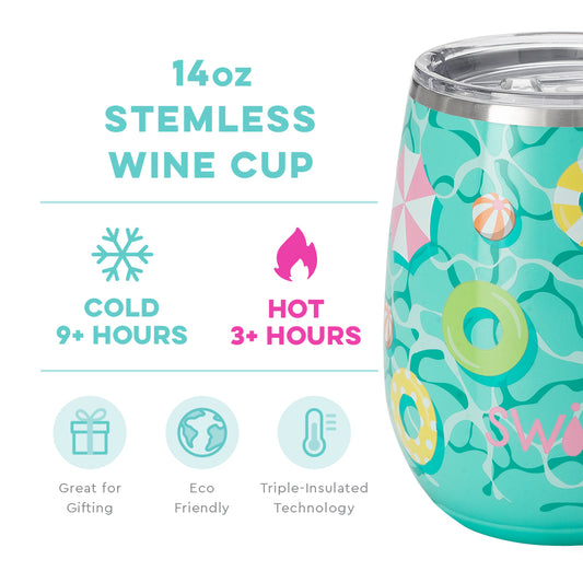 Lazy River Stemless Wine Cup (14oz)