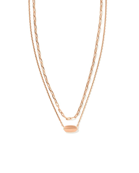 BROOKE MULTI STRAND NECKLACE ROSE GOLD METAL