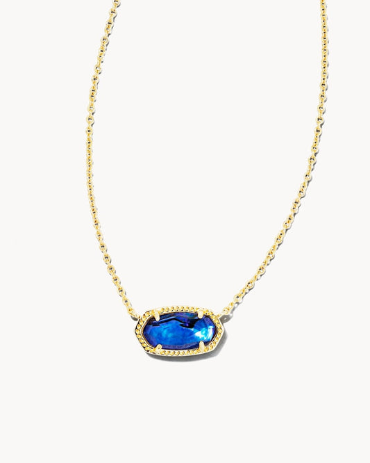 Elisa Necklace Gold Navy Abalone