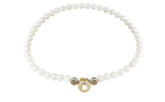 Pearl Necklace with CZ Clasp N5135-ABF4