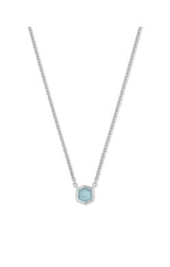 DAVIE PENDANT NECKLACE STERLING SILVER AQUAMARINE