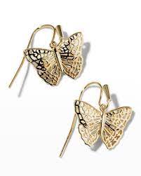 HADLEY BUTTERFLY SMALL DROP EARRINGS GOLD METAL