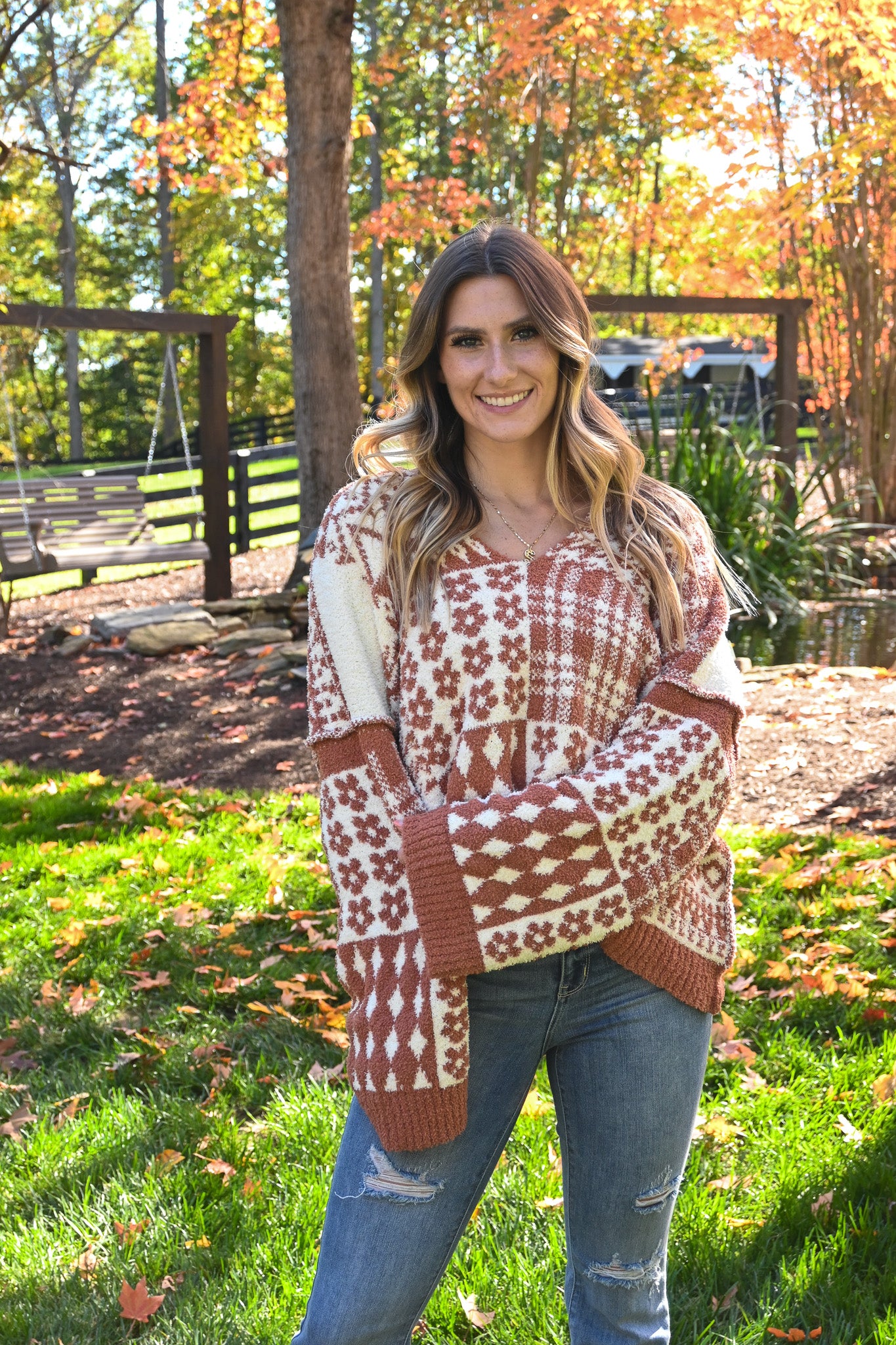 Gingerbread Multi Pattern Sweater -