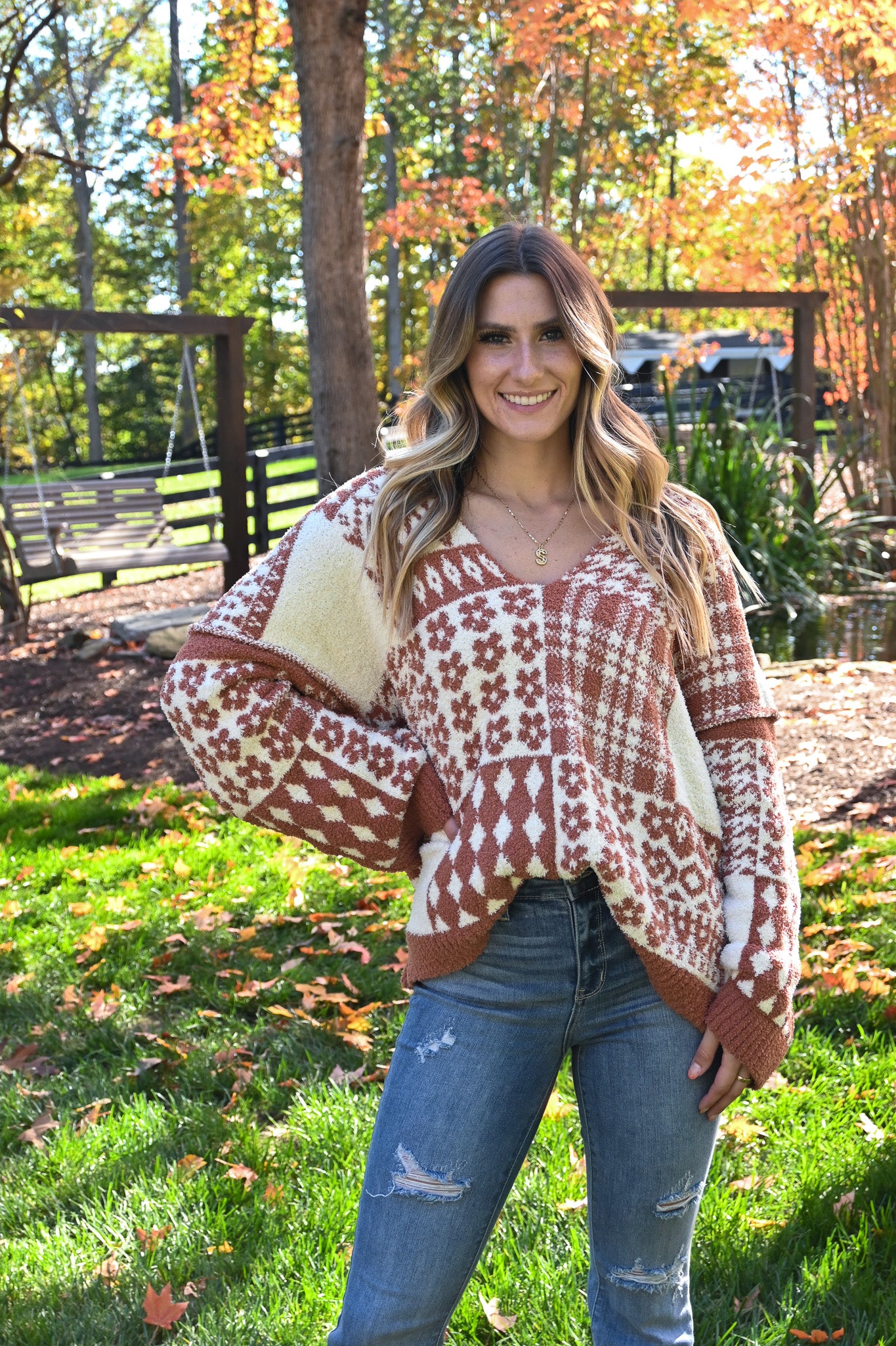 Gingerbread Multi Pattern Sweater -