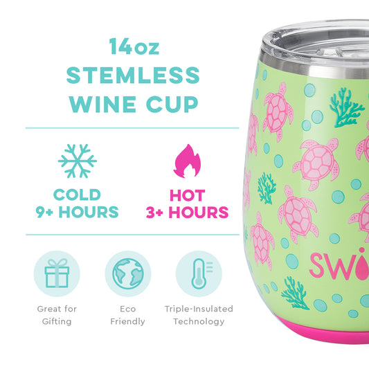 Sea Turtle Stemless Wine Cup (14oz)