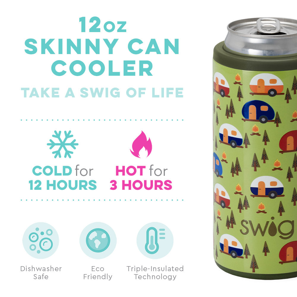 Skinny Can Cooler 12oz - Happy Camper