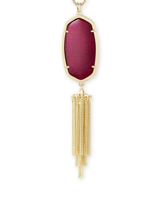 Rayne Gold/Maroon Jade Necklace