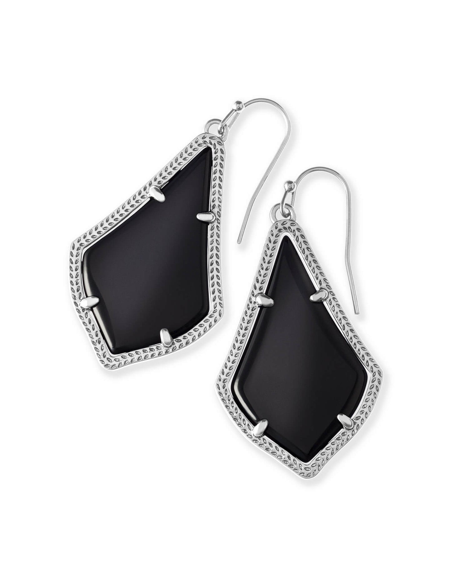 Alex Rhod Blk Earrings