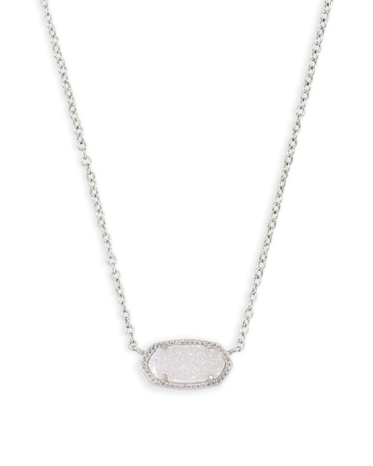 Elisa Necklace Rhodium Iridescent Drusy