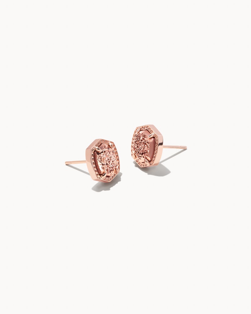 Davie Stud Earrings RSG Rose Gold Drusy