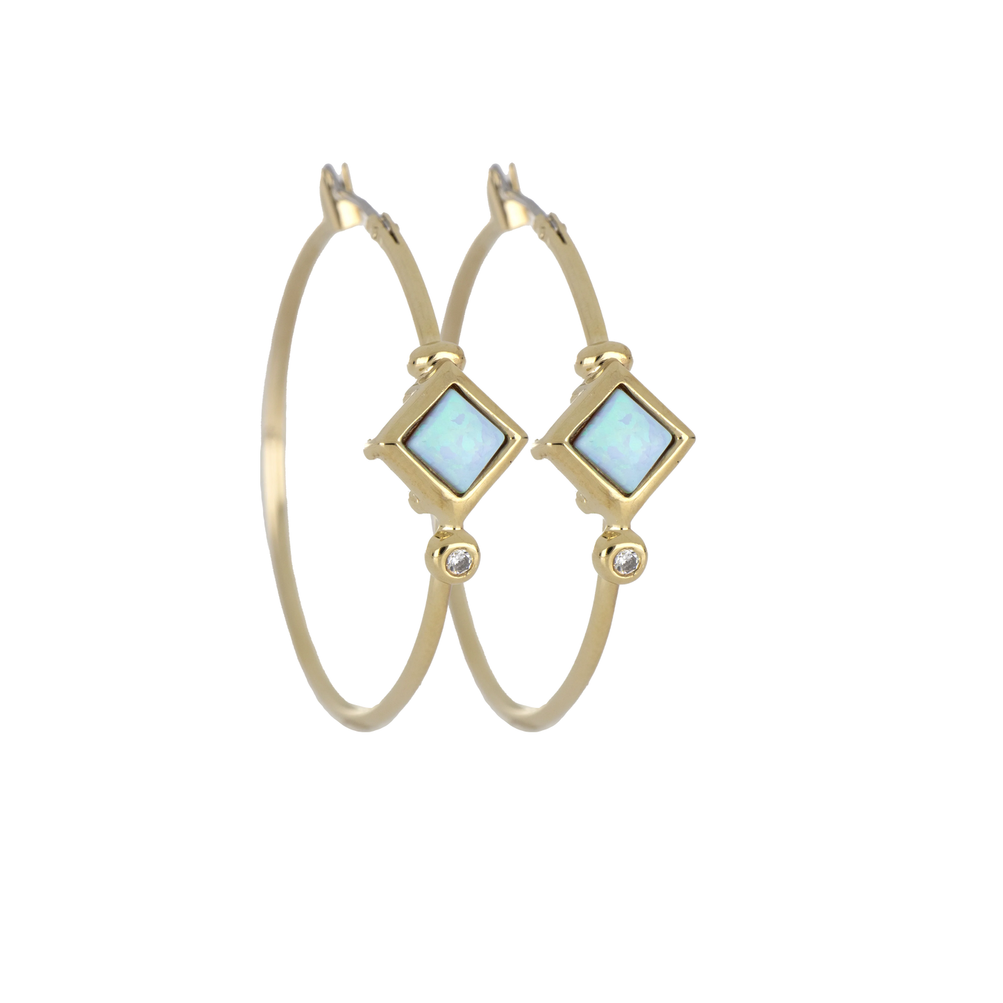 Blue Opal Diamond Hoop G5583-G6F0