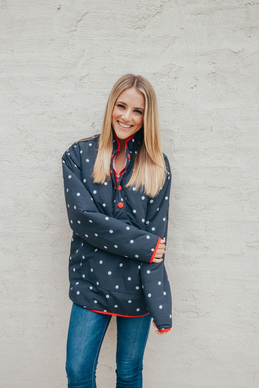 SS Reversible Pullover Dots