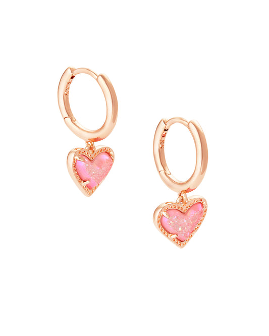 Ari Pink Gold Huggie Earrings