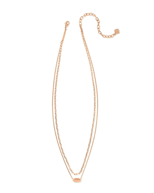 BROOKE MULTI STRAND NECKLACE ROSE GOLD METAL